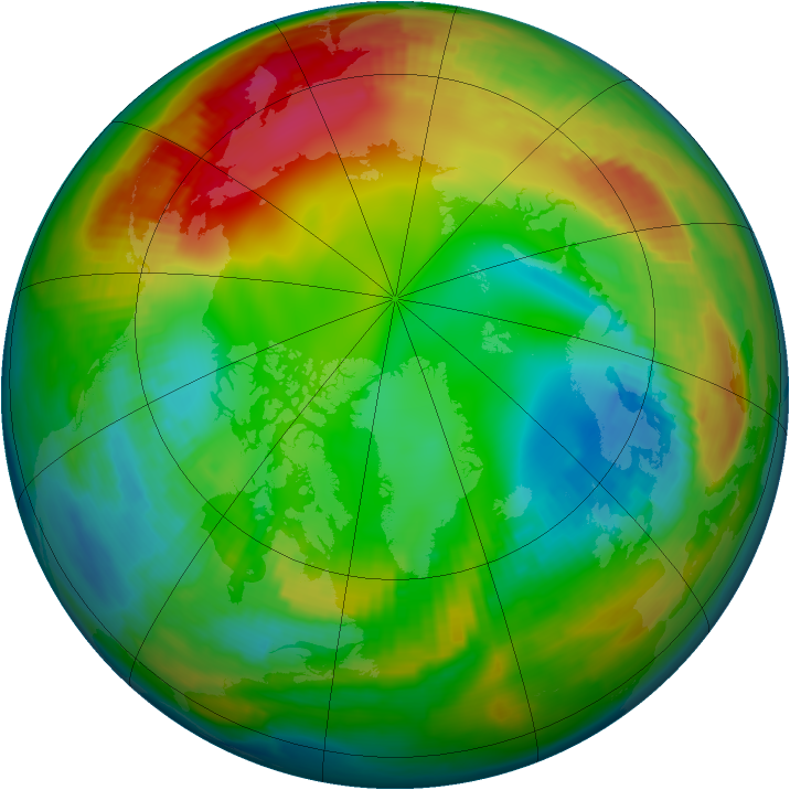 Arctic ozone map for 25 January 2000